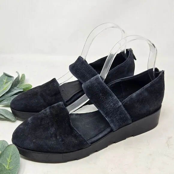 EILEEN FISHER Suede Platform Mary Jane Shoes Size 9