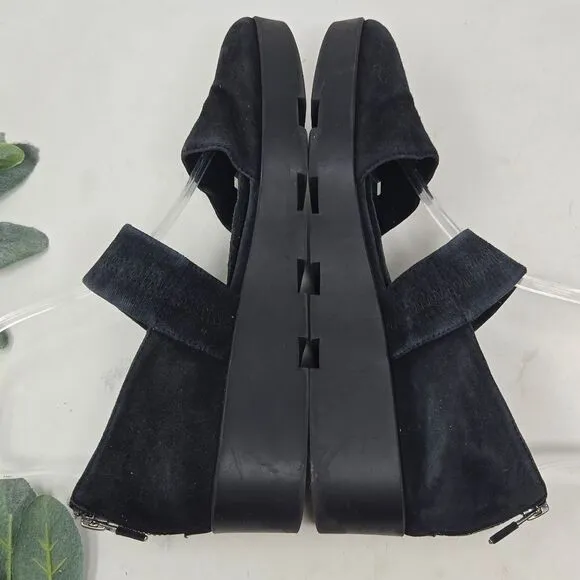 EILEEN FISHER Suede Platform Mary Jane Shoes Size 9
