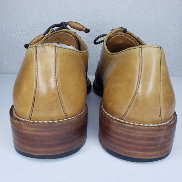 Emling Chausseur Tan Leather Split Toe Derby Shoes Mens Size 9 Made In Italy