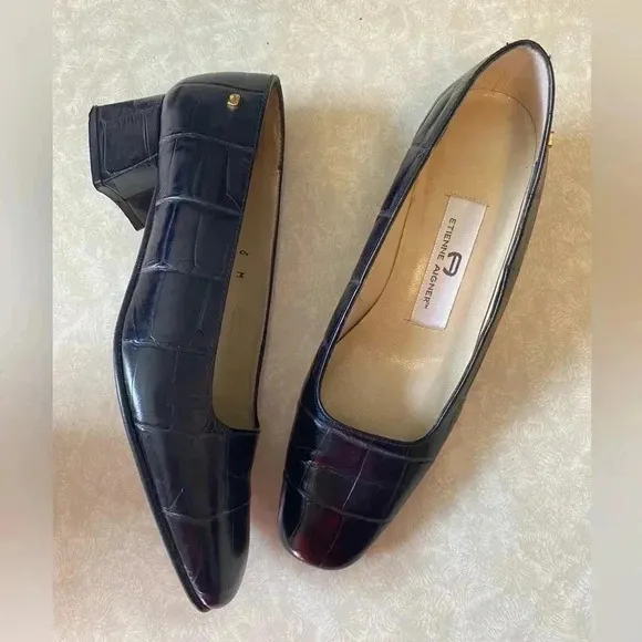 Etienne Aigner Astoria Square Toe Black Heels size 6