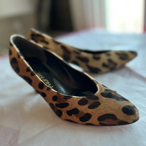 EUC VTG 70s Philip Joseph sz 38 calfskin leopard spring Caledonia Toronto