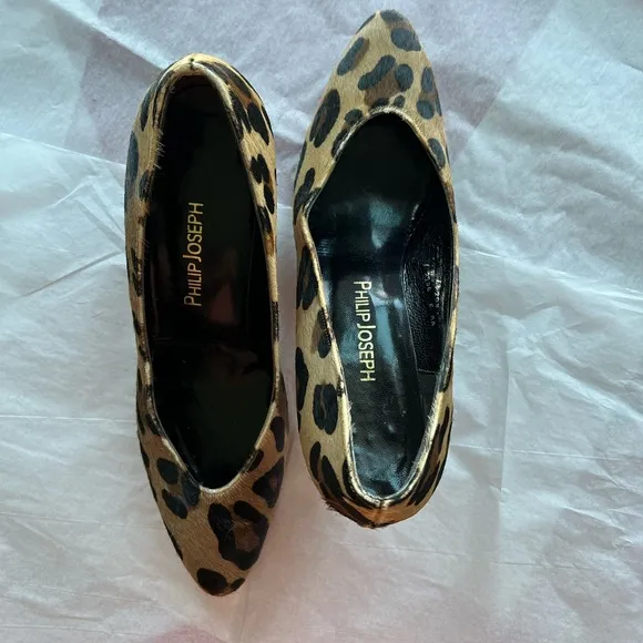 EUC VTG 70s Philip Joseph sz 38 calfskin leopard spring Caledonia Toronto