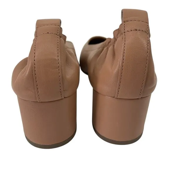 Everlane The Day Heel in Leather Blush Tan Size 10 Balletcore Round Toe