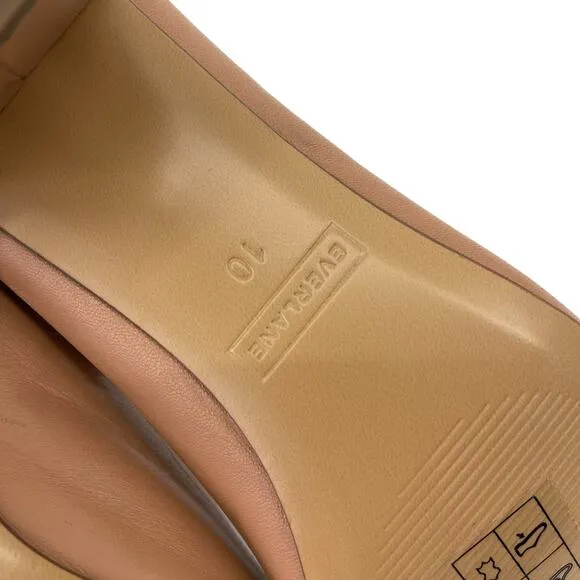 Everlane The Day Heel in Leather Blush Tan Size 10 Balletcore Round Toe