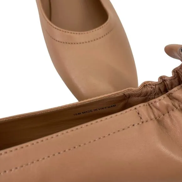 Everlane The Day Heel in Leather Blush Tan Size 10 Balletcore Round Toe
