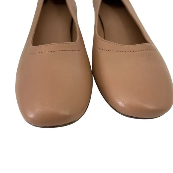 Everlane The Day Heel in Leather Blush Tan Size 10 Balletcore Round Toe