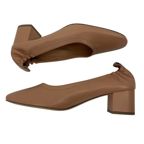 Everlane The Day Heel in Leather Blush Tan Size 10 Balletcore Round Toe