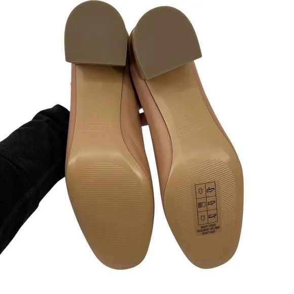 Everlane The Day Heel in Leather Blush Tan Size 10 Balletcore Round Toe