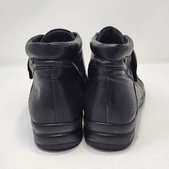 Fidelio Women Hallux Fabia Black Leather Ankle Boots Size UK 6.5 US 8.5 Comfort
