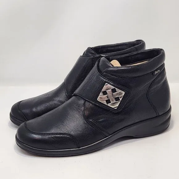 Fidelio Women Hallux Fabia Black Leather Ankle Boots Size UK 6.5 US 8.5 Comfort