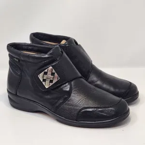 Fidelio Women Hallux Fabia Black Leather Ankle Boots Size UK 6.5 US 8.5 Comfort
