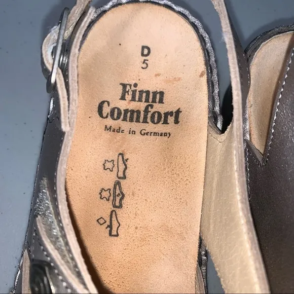 Finn Comfort Santorin Smog Corten Leather Sandals 7.5