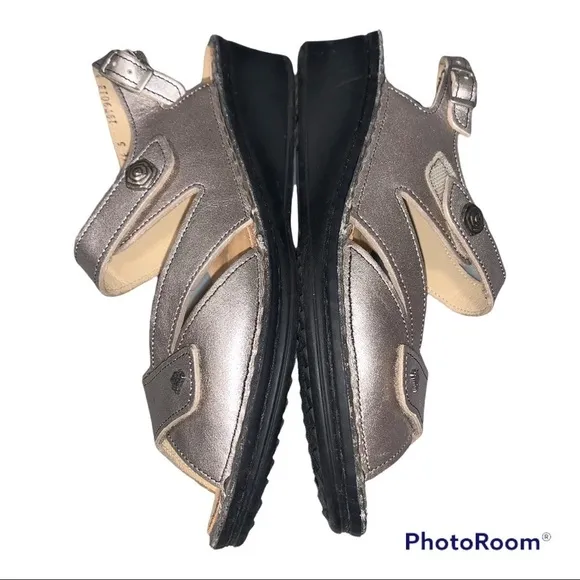 Finn Comfort Santorin Smog Corten Leather Sandals 7.5