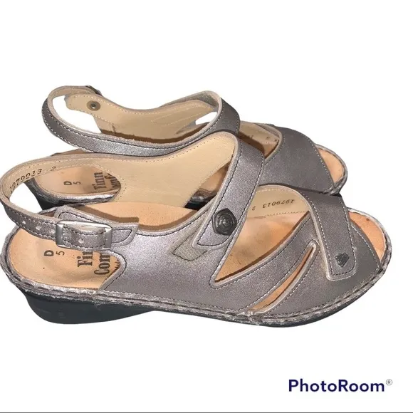 Finn Comfort Santorin Smog Corten Leather Sandals 7.5