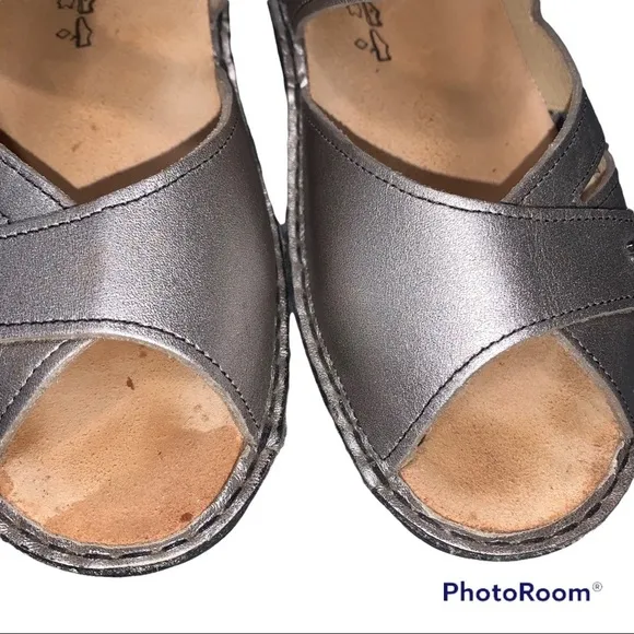 Finn Comfort Santorin Smog Corten Leather Sandals 7.5
