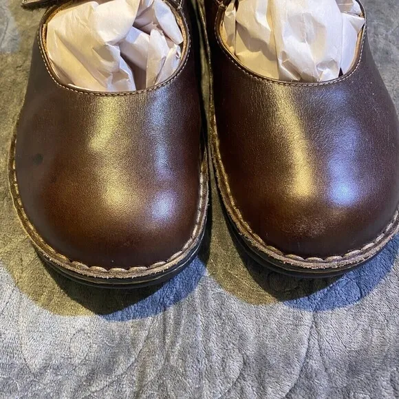 Finn Comfort Shoes Mary Janes Made in Germany Brown Soft Leather Womens Size 7.5