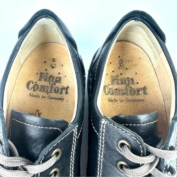 Finn Lexington Comfort Shoes Womens 9.5 Black Leather Lace Up Mens 7.5 EU 40