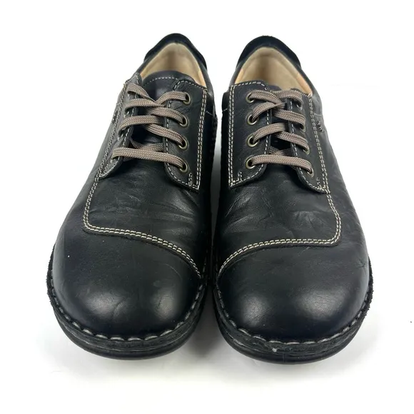 Finn Lexington Comfort Shoes Womens 9.5 Black Leather Lace Up Mens 7.5 EU 40