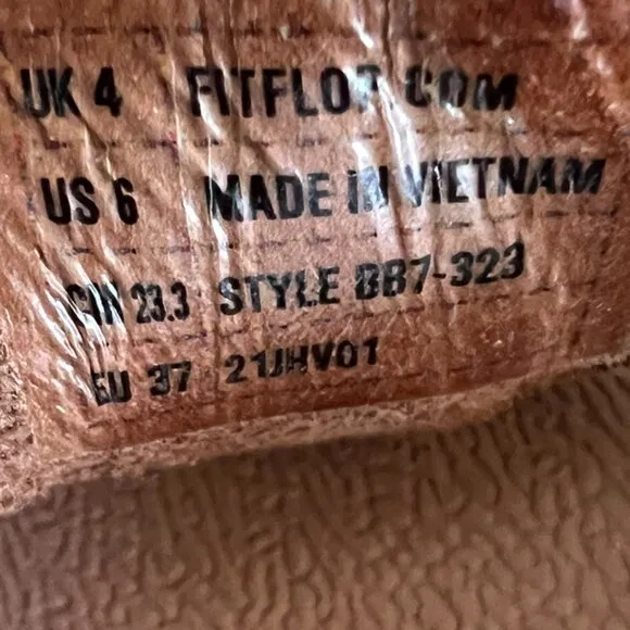 Fitflop Fino Rose Gold Leaf Sandals Size 6