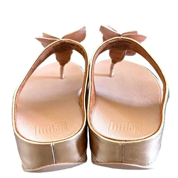 Fitflop Fino Rose Gold Leaf Sandals Size 6