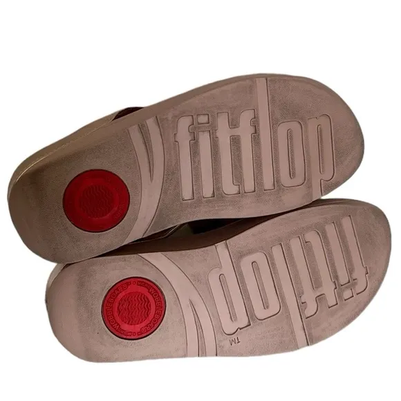 Fitflop Fino Rose Gold Leaf Sandals Size 6