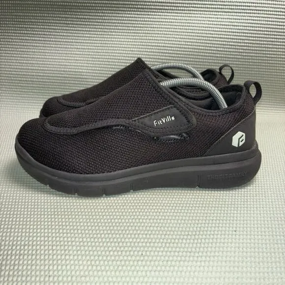 Fitville EasyTop Wings V2 Diabetic Comfort Shoes Sneakers Mens Size 10.5EW Black