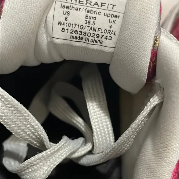 Floral Pink and Gray Therafit’s Paloma Sneakers with Supportive Sole