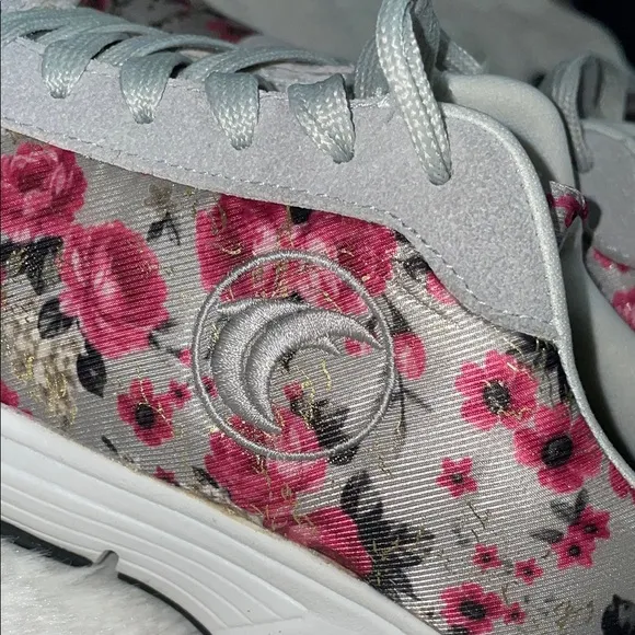 Floral Pink and Gray Therafit’s Paloma Sneakers with Supportive Sole