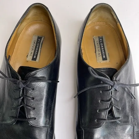 FLORSHEIM IMPERIAL Black Lace Ups Leather Goodyear Welted Career Dress Shoes 15D