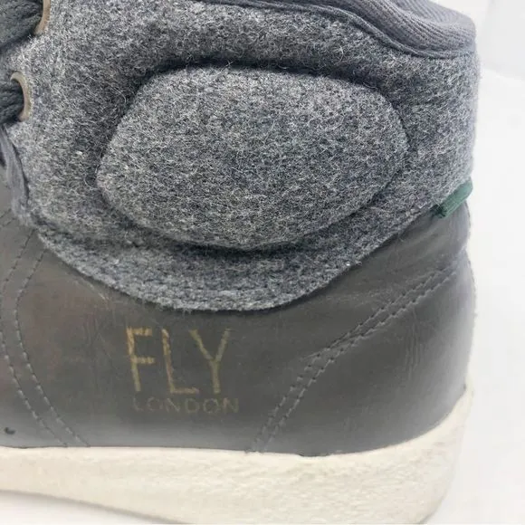FLY LONDON | Men’s Gray High Top Lace Up Sneakers Size 43 (US 10)