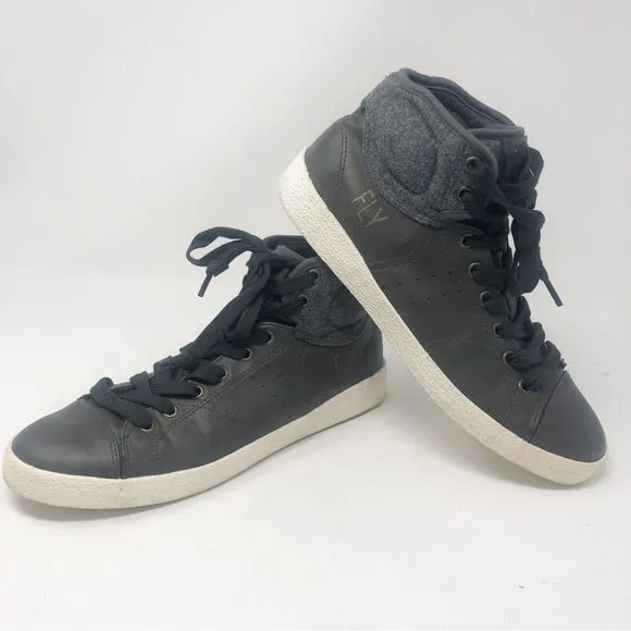 FLY LONDON | Men’s Gray High Top Lace Up Sneakers Size 43 (US 10)