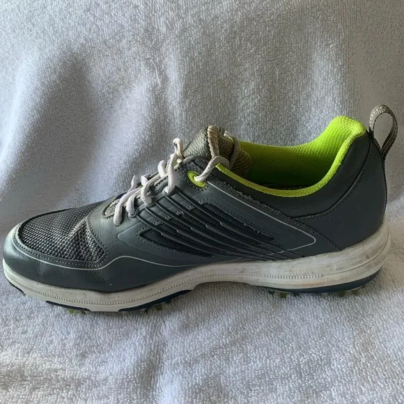 Foot Joy Fury Men’s Golf Shoes Size 9.5 M Gray Green Spikes 51102Pre Owned