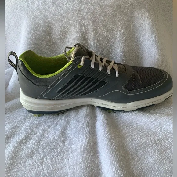 Foot Joy Fury Men’s Golf Shoes Size 9.5 M Gray Green Spikes 51102Pre Owned