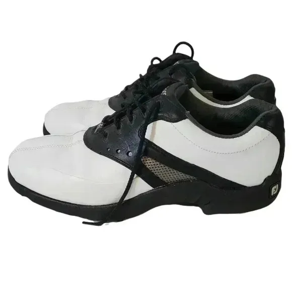 Foot Joy Mens Super Lites Golf Shoes White Black 58023 Lace Up Low Top 9.5M