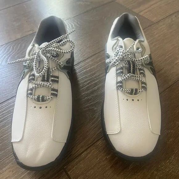 Foot Joy Youth Junior GJ Golf Shoes Black White Leather Like New Size 4 M