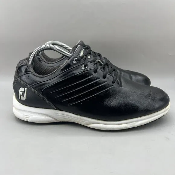 Footjoy ARC SL Spikeless Golf Shoes Men Size 8.5 W Black White Comfort Sneakers