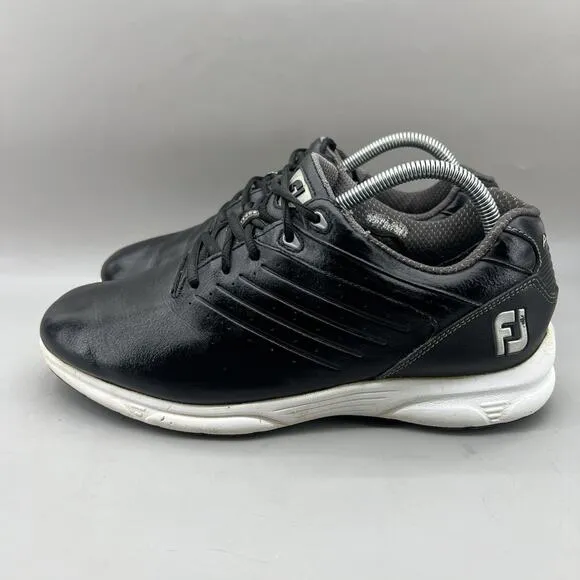 Footjoy ARC SL Spikeless Golf Shoes Men Size 8.5 W Black White Comfort Sneakers
