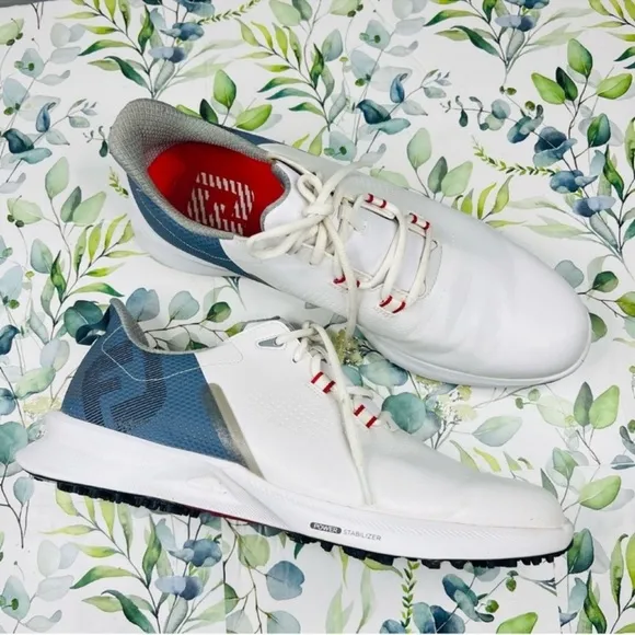 FootJoy FJ Fuel White/Blue Golf Sneakers 12