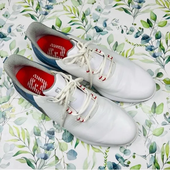 FootJoy FJ Fuel White/Blue Golf Sneakers 12