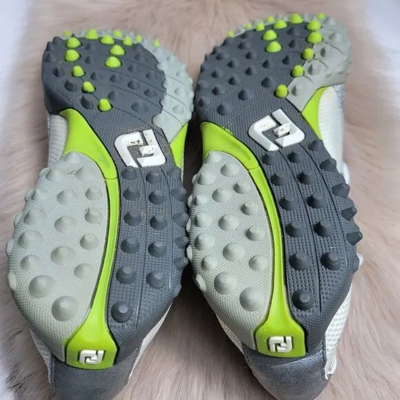 Foot Joy FJ Project Gold Golf shoes Mens  Spikeless Cleats Size 9.5