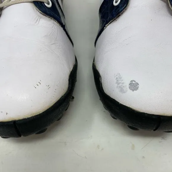 FootJoy Kapalua Hawaii LoPro Golf Shoes Womens 8 White Silver Blue