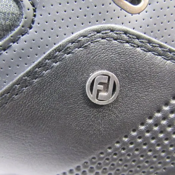 FootJoy Men's Tour Rival Golf Sneakers Black Leather SoftSpikes Lace - Up Size 9