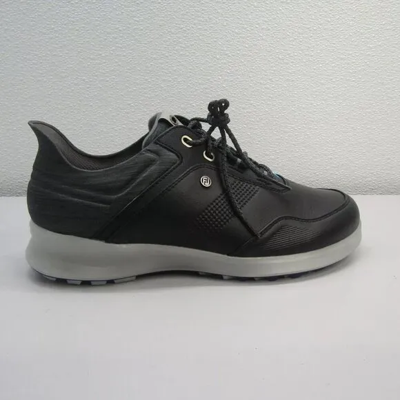 FootJoy Men's Tour Rival Golf Sneakers Black Leather SoftSpikes Lace - Up Size 9