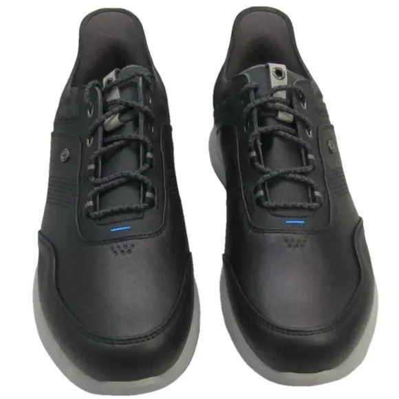 FootJoy Men's Tour Rival Golf Sneakers Black Leather SoftSpikes Lace - Up Size 9