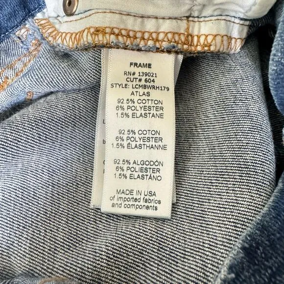 Frame Medium Wash Blue Demin Atlas Le Crop Mini Boot Jeans Women's 27