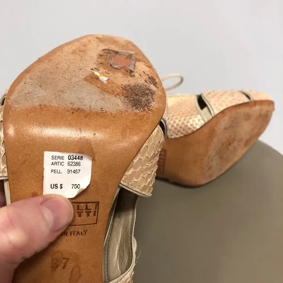 FRATELLI ROSSETTI RARE PYTHON SKIN LACE UP BOOTIE HEELS RETAIL $700
