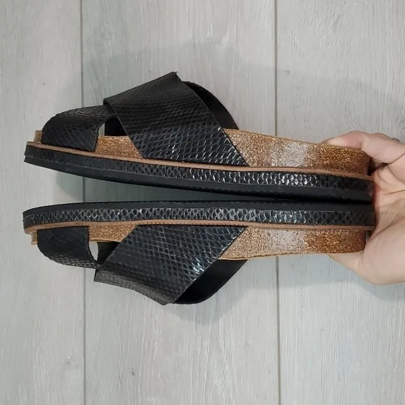 Free People Womens Sidelines slide Crisscross Sandals shoes sz 41/9.5-10