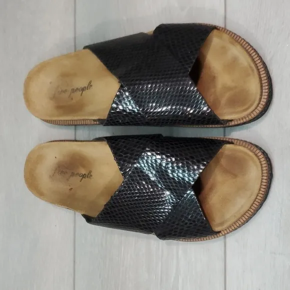 Free People Womens Sidelines slide Crisscross Sandals shoes sz 41/9.5-10
