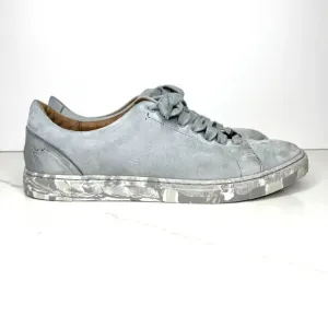 Frye Ivy Blue Ice Gray Nubuck Leather Sneakers Comfort Y2K Outsoles $178 Lace up