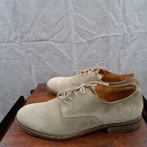FRYE Mens Size 13 Green Suede Cap Toe Oxford Lace Up Shoes